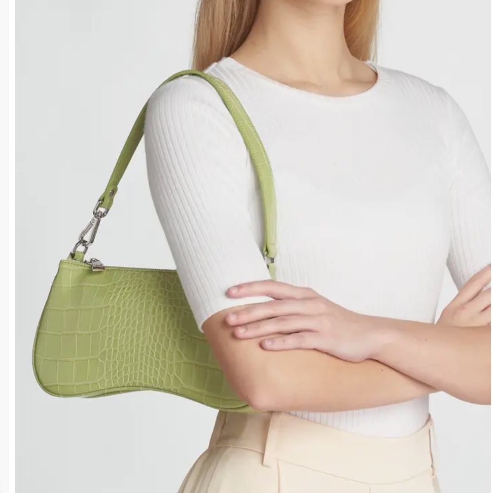 JW PEI Eva Croc Embossed Faux Leather Convertible Shoulder Bag